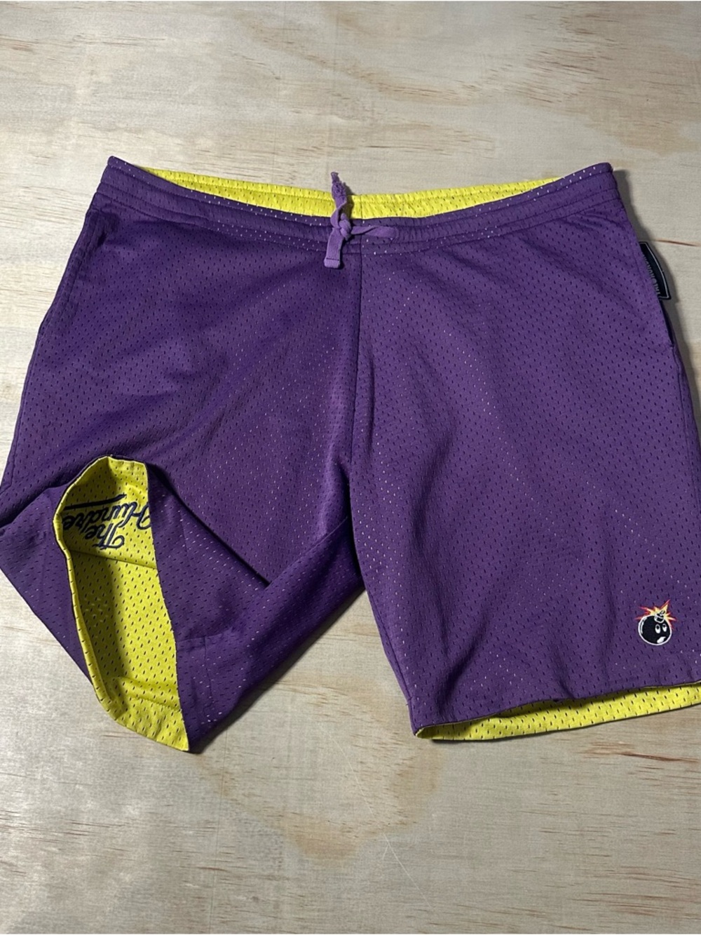RARE The Hundreds Reversible Mesh Shorts 7’ LA Lakers Y2K Vintage Adam Bomb M 34